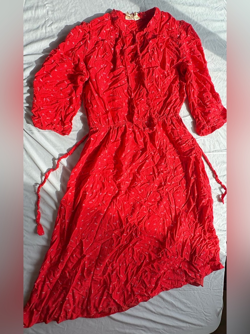 C&A Women’s Red Tie Waist Midi Dress